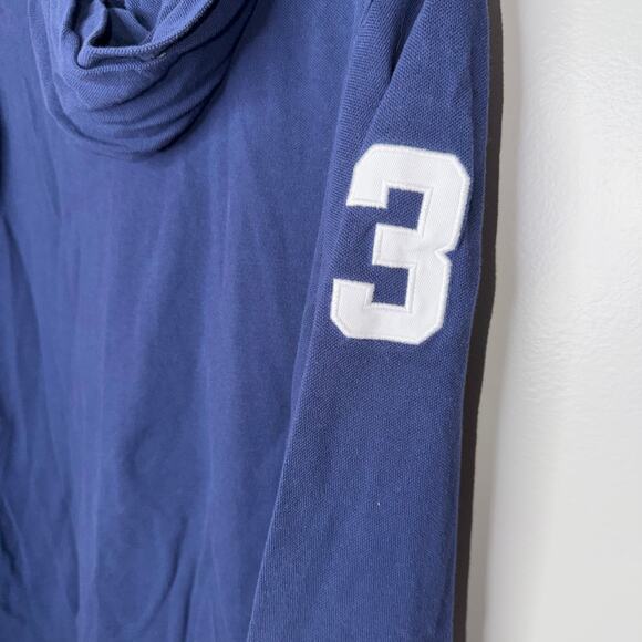 Polo Ralph Lauren Hoodie Mens XL Navy Blue Large White Pony Long Sleeve Polo - Picture 4 of 8